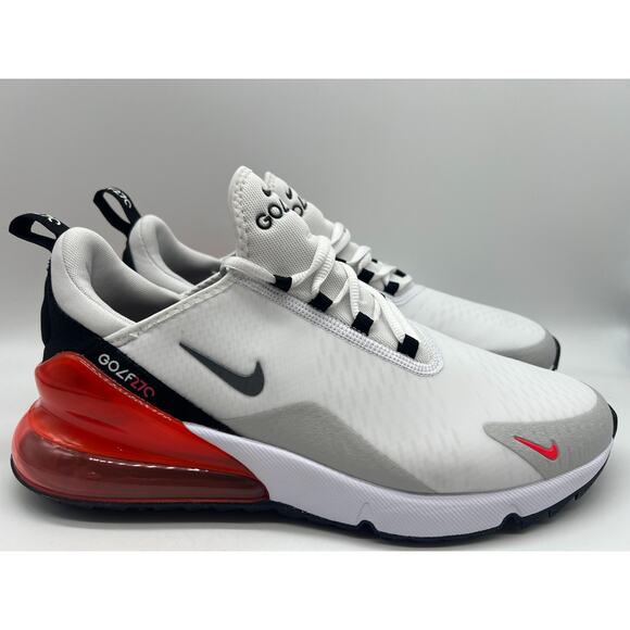 Nike Air Max 270 Golf White Red Men's Size 9.5 CK6483-103 New (Grade B)